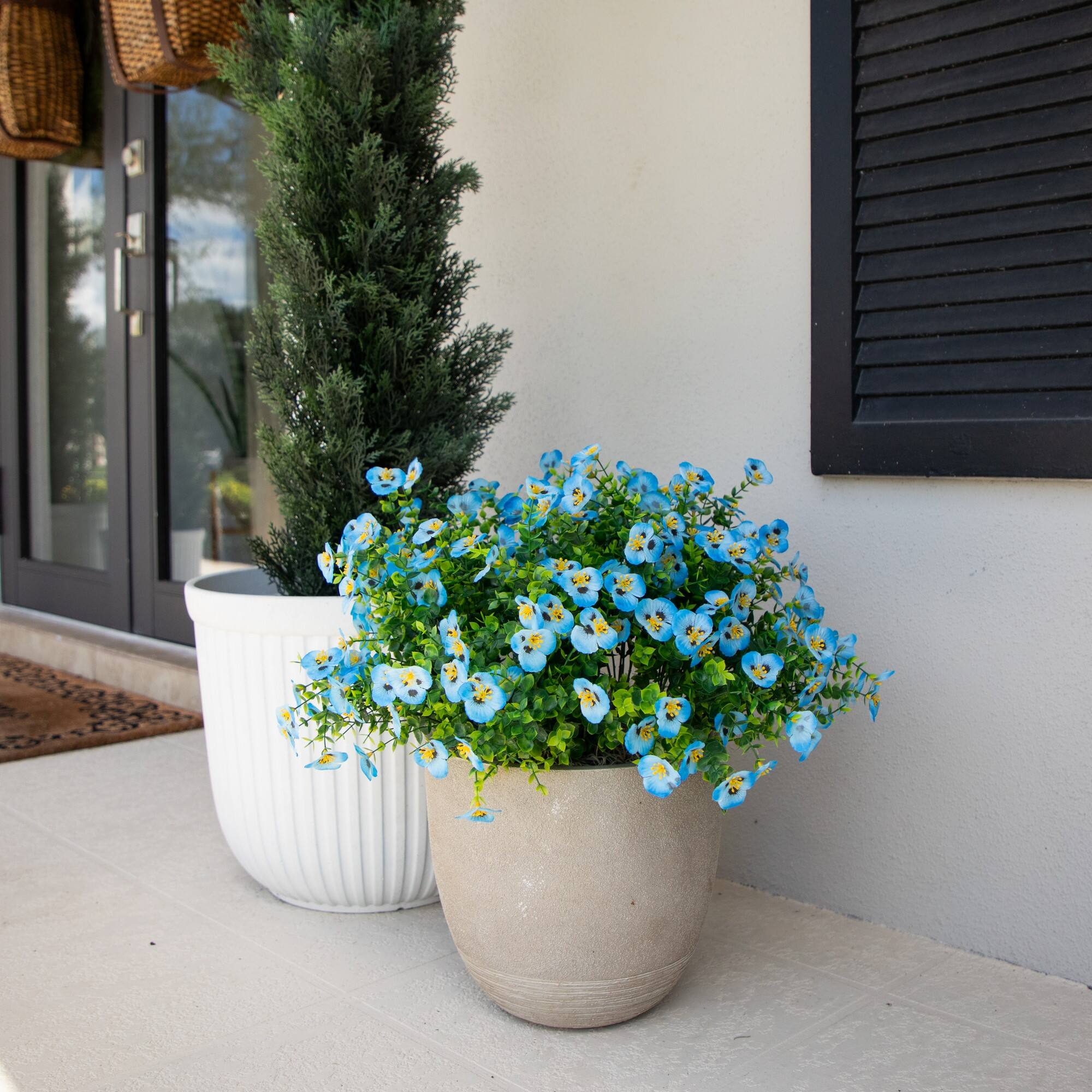 13" UV Resistant Artificial Pansy Bushes